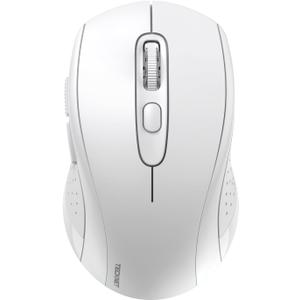 TECKNET Bluetooth Mouse (BT 5.0/3.0+2.4Ghz), 6-Level 4000 DPI Wireless Mice for Laptop, 2-in-1 Ergonomic Computer Portable PC Mouse, Silent Mouse with USB Receiver for Windows/Mac/PC/Notebook-White