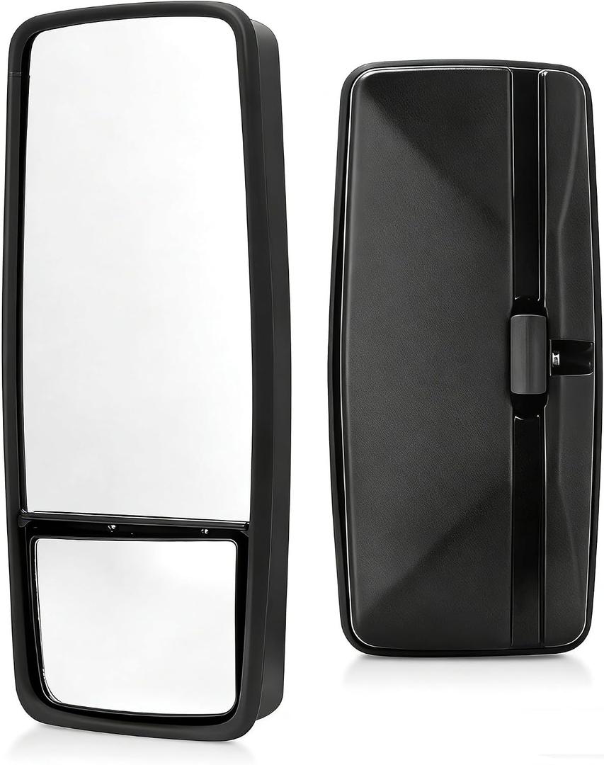 YITAMOTOR Left Driver Side Mirror Door Mirror Compatible With 2008-2023 ISUZU NPR NPR-HD NQR NRR Chevy GMC W3500 W4500 W5500 Truck 4HK1 4JJ1 Manual Control Rear Vide Side Mirror Black, 19.69'' x 9.06''