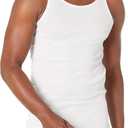 Amazon Essentials Men's Slim Fit Breathable Cotton Tank Undershirts, Pack of 6 (XX-Large, Black/White)