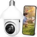 Light Bulb Security Camera -2.4GHz WiFi 1080p Security Cameras Wireless Indoor Outdoor Motion Detection and Alarm,Two-Way Talk,Color Night Vision,Can be Used as a Street lamp