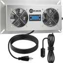 220 CFM Airflow Crawl Space Ventilation Fan with Temperature & Humidity Controller, 304 Stainless Steel Exhaust Fan for Basement Garage Attic Hydroponics & Grow Tents, Airflow & Moisture Control