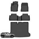 Wayhigh Floor Mats & Cargo Liner for Infiniti QX50 2019-2025 All Weather TPE Car Mats Waterproof Heavy Duty Floor Liners Custom Fit for QX50 - Black