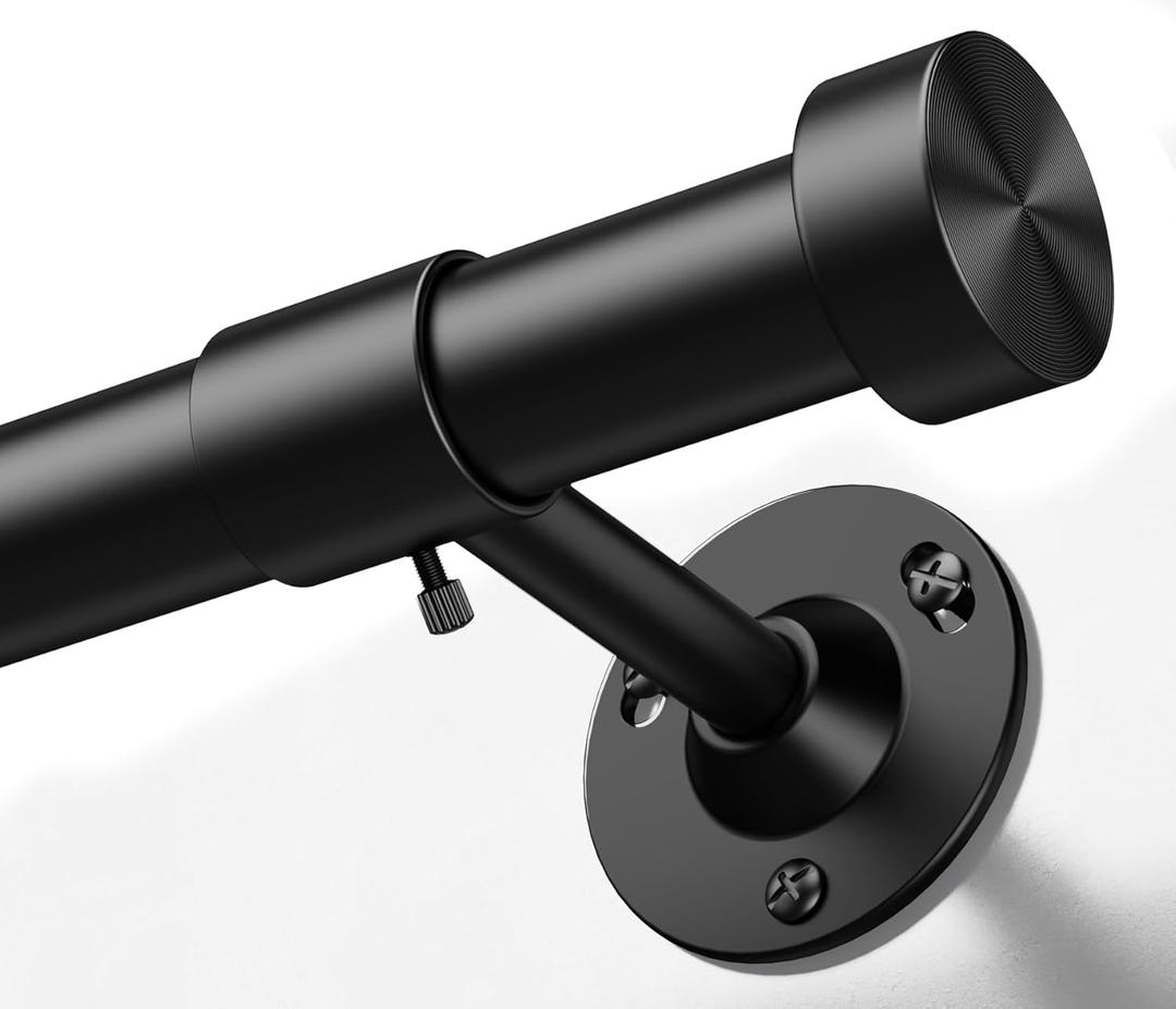 Heavy Duty Curtain Rods for Windows 20 to 150 inches, 1 Inch Diameter Adjustable Length Extra Long Window Curtain Rod, 60 lbs Capacity, Aluminium Finials