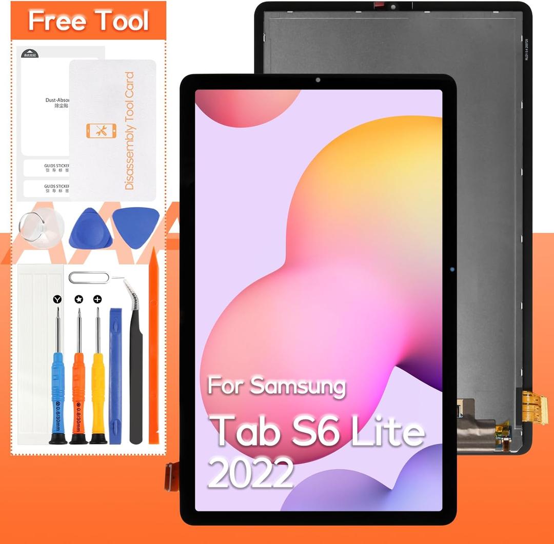 Screen Replacement for Samsung Galaxy Tab S6 Lite 2022 LCD Display SM-P613 SM-P619 Touch Screen Digitizer Full Assembly,with Tools (Black)