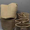 UBBCARE Set of 4 Storage Basket-11 X 10.5 X 10.5 In, Cotton Rope Basket for Shelves, Toys, Book, Cube Storage Bins with Handles, Woven Storage Basket for Organizing, Brown (11 X 10.5 X 10.5 Inches, Brown)