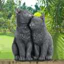Wenqik Black Cat Statue for Garden Couple Kitten Figurines Decor Resin Cat Sculpture Decorative Garden Statues for Outside Patio Yard Farmhouse Gifts for Animal Lovers Mom 8.66 x 5.7 x 10.62 Inch