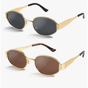 livho 2025 Trendy Oval Sunglasses - Stylish Polarized Shades for Everyday - Retro Metal Frames