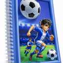 A5 3D Glossy Cover Spiral Notebook  Cute Hardcover Notebook with 160 Pages/80 Sheets  Kids School Notebook  Gift Notebook for Girls & Boys  Little Footballer