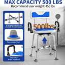 360° Swivel Shower Chair with Arms and Back, Heavy Duty 500 lbs Bariatric Bath Bench for Seniors Elderly Disabled Adults, Upgraded Adjustable Height Shower Stool for Inside Shower Stall