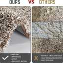 Yimobra Luxury Bathroom Rugs, Fluffy Bath Mats, Non Slip, Water Absorbent Microfiber, Machine Washable, Plush Runner Shower Rugs, Thick Matts for Bathroom Floor&Tub, 60"x 24", Light Brown and White