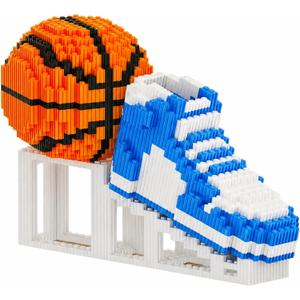 Basketball Shoe & Ball Building Blocks, 2730 PCS Mini Micro Bricks with Display Stand, Gift for Basketball Lovers