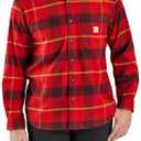 Carhartt Mens Rugged Flex Relaxed Fit Midweight Flannel Long-Sleeve Plaid Shirt XL