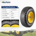 MaxAuto 4.10/3.50-6" Flat Free Tire Replacement for John Deere Mower, Hand Truck/All Purpose Utility Tire on Wheel, 3"-3.5''-4.0''-4.5'' Centered Hub, 3/4" Bearings, Yellow Steel (2 pack)