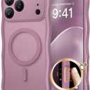 Dasku for iPhone 17 Pro Max Case for Women Girls, Compatible with Magsafe[Military-Grade Full Camera Protection] Magnetic Wave Translucent Matte Shockproof Phone Case for 17 Pro Max Cover  