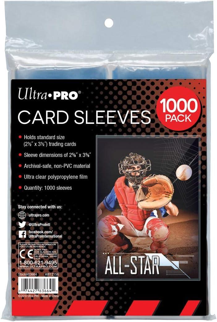 Ultra PRO Penny Sleeves, Clear Trading Card Sleeves, Standard Size 2.5 x 3.5 Inch, 1000 Count Pack, 3 Pack Bundle