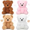 HyDren 3 Packs Bear Stuffed Animals 8 Inch Small Plush Bear Toys Soft Cute Doll Gift for Birthday Wedding Baby Shower Favors Xmas Party Centerpieces(Pink, Brown, Apricot, White)