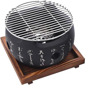 Lovt Japanese Style BBQ Grill, Japanese Barbecue Grill Portable Barbecue Stove Japanese Food Charcoal Stove/BBQ Plate Household Barbecue Tools Accessories (BBQ Grill - L(19x12.5cm) free size