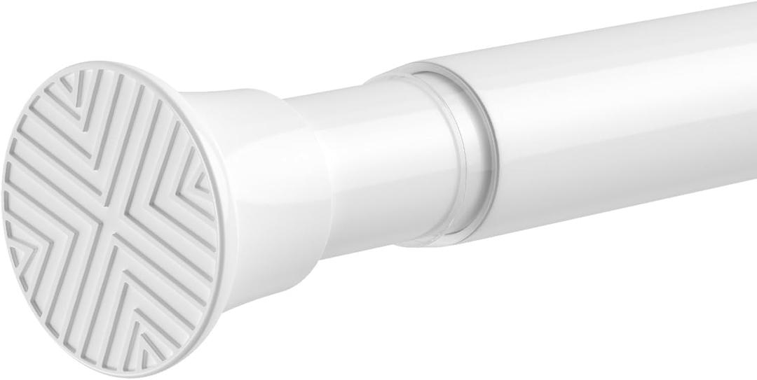 Shower Curtain Rod White 31-76 Inch Adjustable Tension Rod | Spring Tension, No Drilling, Anti-Slip, Rustproof, Easy Install