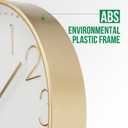 Wall Clock 10 Inch Non-Ticking Silent Modern Simple Style Round Decor Clock Gold Stereoscopic Dial Quartz Wall Clocks for Home/Office/School/Living Room/Bedroom/Kitchen