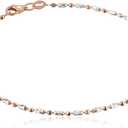 Amazon Essentials Italian Rose-Tone and Polished Sterling Silver Mezzaluna Chain Anklet, (previously Amazon Collection)