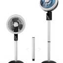 Portable Standing Fan, 10000mAh Rechargeable Battery Powered, 90+120Omnidirectional Oscillating Fan For Bedroom, 82ft Circulator, Adjustable Height, 8 Speeds, 8H Timer, DC Motor Quiet Pedestal Fans, Large