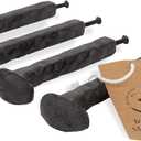 Rustic State Ray Screw in Wall Mount Cast Iron Hooks Coat Towel Bag Hat Hanger Multiuse Entryway Railroad Spike Rack Black Set of 4