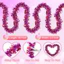 50 FT Valentines Day Garland Decor Red Pink Purple Heart Tinsel Garland Metallic Glitter Hanging Garlands Valentines Day Decorations for Tree Mantel Home Indoor Wedding Galentines Party Romantic Decor