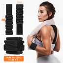 Wrist Weights, Ankle Weights for Women Men, Adjustable Wrist Weighted Bracelet for Home Gym Workout, Running, Yoga, Exercise, Strength Training (2 lb Pair (1 lb Each), Black)