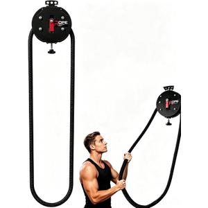 Endless Rope Trainer Machine for Home Gym Portable Rope Pull Pulley System, Upper Body, Portable Suspension Infinite Line Trainer Equipment