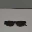 FEISEDY Small Oval Sunglasses for Women Men, Cat Eye 90s Y2k Sunnies, Lightweight Narrow Shades Trendy Glasses B9169 (Black Frame Brown Lens)