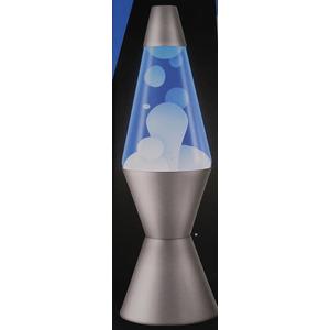 Lava Lamp White Blue and Silver 14.5"