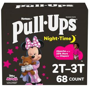 Pull-Ups Girls' Nighttime Potty Training Pants, Training Underwear, 2T-3T (16-34 lbs), 10 Ct, Packaging May Vary
