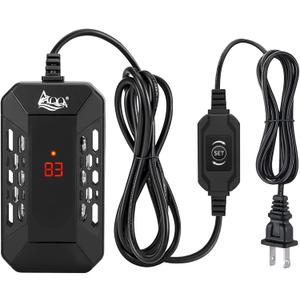 AQQA Aquarium Submersible Heater for Fish Tank,HD Temperature Display and Built-in Thermometer,External Controller Temperature Control Range 59-93,Safety Control Protects 25W