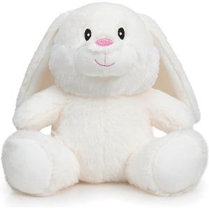 HollyHOME Bunny Stuffed Animal, Easter Bunny Plush Toys, Soft and Cuddly Stuffed Rabbit Easter Gift for Kids Baby Girls 10inch White