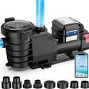 CrestWave Smart Variable Speed Pool Pump 1.5HP, Smart Life APP Control, 38 dB-Quiet, Energy Saving, AC 110V/230V, Built-in Timer, 5070 GPH High Flow, 1.5" & 2" Adapter Pool Pump for In/above Pool