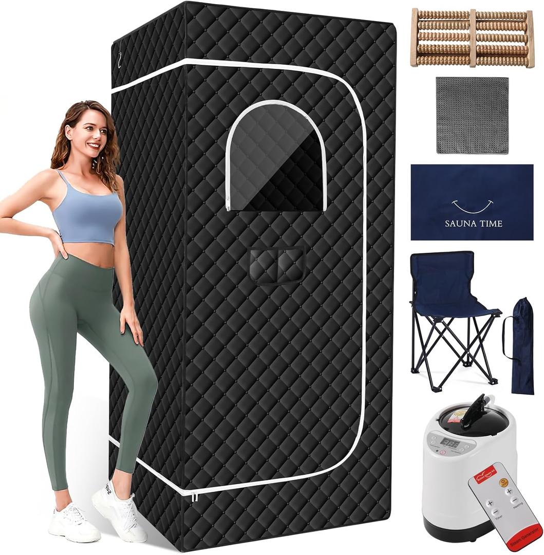 Protable Sauna for Home，(71"x32"x32") Steam Sauna Box,Personal SaunaTent with 2.6L 110v Steamer,9-Level Control,2024 New Sauna Box for Gym,Pilates,Garage