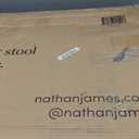 Nathan James Cohen Mid-Century Modern Leather Bar Stool, Counter Height Chair in Solid Wood Frame with Footrest and Woven Leather Back for Kitchen, Natural Brown, 1 count, Barstool - 24"