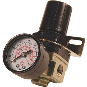 Primefit R1401G Mini Air Regulator with steel-Protected Gauge, 60-Scfm At 100-Psi, 1/4" Npt