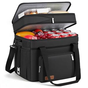 MIYCOO Cooler Bag Double Deck - 60 Can Leakproof Insulated Portable Soft Lunch Cooler, Extra Large Expandable Ice Chest Cooler for Beach, Picnic, Camping, Shopping