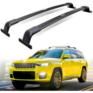 220lb Roof Rack Cross Bars Fit for Grand Cherokee L 2021-2026 & Grand Cherokee WL 2022-2026 Heavy Duty Aluminum Rails Rooftop Cargo Carriers Bikes Surfboards Kayaks Snowboards