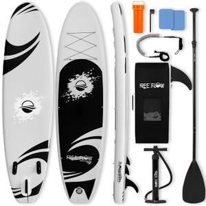 SereneLife Inflatable Stand Up Paddle Board with Premium SUP Accessories  Wide Stable Design with Non-Slip EVA Deck Pad for Adults and Youth of All Skill Levels, 350 lbs Capacity (Grey)