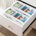 5 Pcs Expandable Drawer Organizer Bins Adjustable Deep Drawer Hanging Organizer Tray Expandable 11.4 to 18.1 Inches Plastic Dividers Storage for Office Bathroom Bedroom Kitchen Desk, White