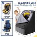 YOREPEK Padded Car Seat Travel Bag for Airplane Travel Compatible with Chicco, Britax, Nuna Rava, Sturdy Car Seat Backpack for Airport with Wear-Resistant Bottom, Large Carseat Cover for Baby Travel