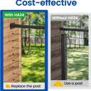 Muzata HT10 HL10 HT14 HL11 HL12 Flat Handrail Accessories - 2Pack End Brackets Universal Black Stainless Steel Handrail Support Wall Mount Base, HA34 BP4