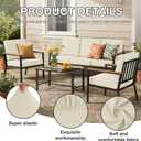 hyha 8Pcs Patio Cushion Covers, Stretch Outdoor Couch Cushion Covers Replacement, Washable Outdoor Chair/Sofa Slipcovers for Patio Furniture Cushions Protector with Elastic Bottom(Beige,Cover Only)