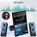 Single Din Vertical Car Stereo Rotatable 10.4 inch Touch Screen Radio with Wireless Carplay/Android Auto/EQ Audio/Bluetooth/SWC/GPS Navigation/FM Radio +Backup Camera
