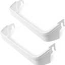 PartsBroz 240338001 Door Bin Shelf Rack (2-Pack) for Frigidaire Refrigerator Door Shelf, Kenmore Refrigerator Racks Replacement, Electrolux Fridge White Upper Top Shelf Bar Rack AP2115859 PS429871