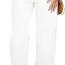 Sidefeel Women's Jeans High Waisted Straight Leg Stretchy Jeans Trendy Welt Pockets Loose Wide Leg Zimbaplatinum Denim Pants, 10