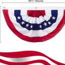 4th of July Flags Decorations Outdoor 3PCS 3x6 FT USA Buntings American Pleated Fan Flags for Patriotic Veteran's Day, Independence Day, Memorial Day