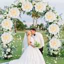 6PCS White Paper Flowers Decorations for Wall 12 inch Giant Tissue Paper Flowers White Large Crepe Paper Flowers for Wedding Birthday Baby Shower Bridal Party Bulletin Board Home Decor